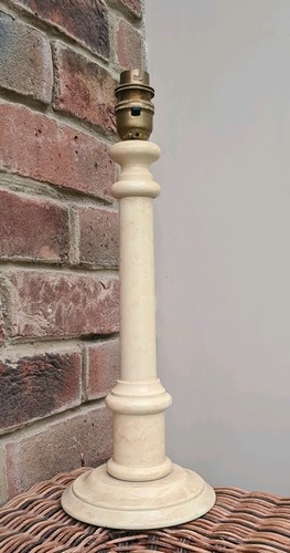 Vintage cream wood table lamp - vintage,