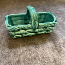 Vintage RARE Campsie Ware Scotland, ceramic Green Basket. VGC / MINT  