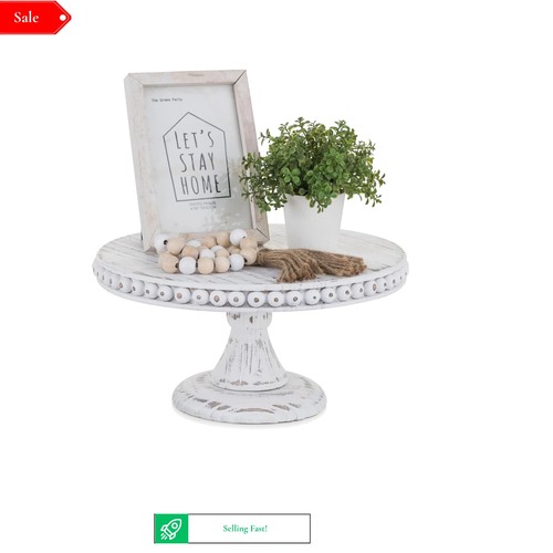 White wooden 30cm tier cake - wooden,