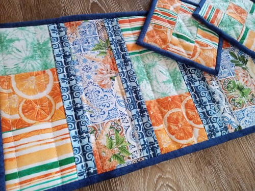 Handmade quilted table runner - handmade,