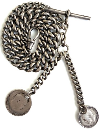 Antique silver albert watch