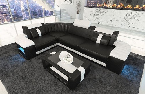 Corner sofa leather couch