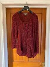 Zuza Bart Red & Black Fleck Tunic Asymmetric Jumper Top Size S Art to Wear