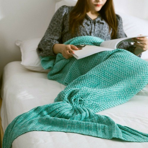 Knitted mermaid tail blanket - mermaid,