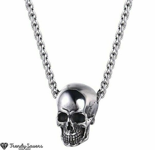 Men silver gothic skull - men,