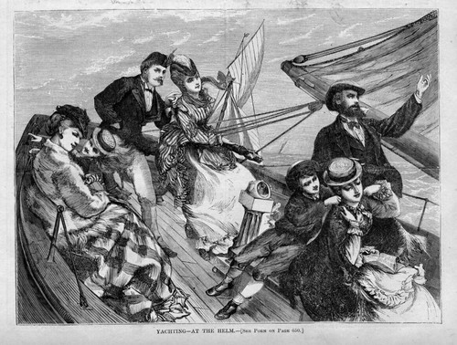 Yachting antique engraving - yachting,