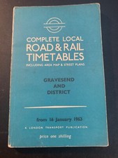 London Transport Road & Rail Timetable  - Gravesend - Jan 1963
