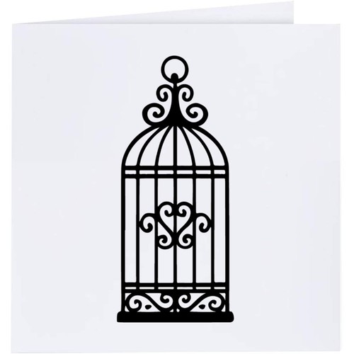 Ornate birdcage greeting - 'ornate, birdcage'