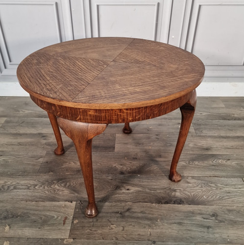 Vintage oak coffee table - oak, round