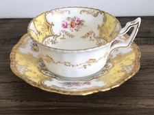 STUNNING ANTIQUE HAND PAINTED COALPORT PORCELAIN CUP AND SAUCER