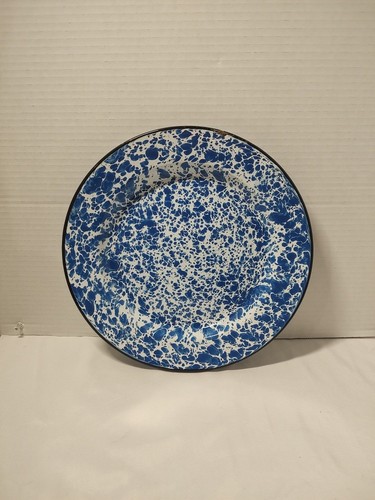 Vintage blue white splatter - blue,