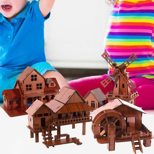 Wooden puzzle house kids - 3d,