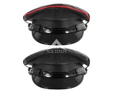 Genuine Leather Black Red Trim