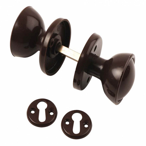 Plastic rim mortice knob set - plastic,