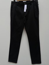 Topman Black Slim Fit Cotton Blend Trousers W34 Bnwt