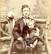CDV Carte De Visite C Betts Leicester gentleman & child antique #51