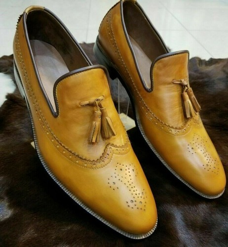 Handmade men genuine yellow - handmade,