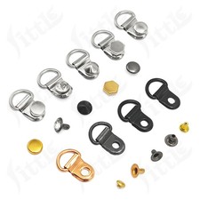 Metal Rivet Boot Lace Hooks D Ring Buckle DIY Repairing Shoes Bag Accessories