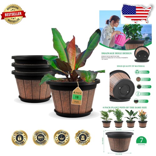 Brown large plant pots - large,