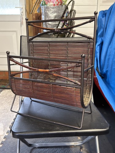 Vintage metal bamboo wicker - metal,