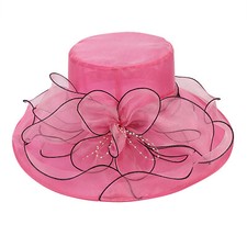 Women Organza Hat Wide Brim
