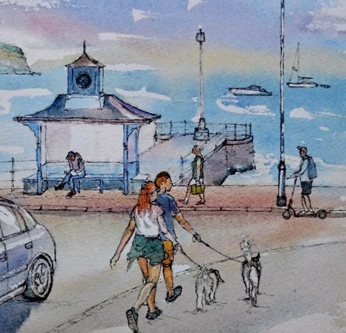 Swanage bay seaside art print - swanage,