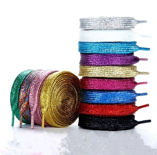 Flat glitter shoe laces - glitter,
