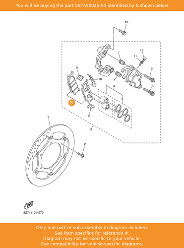 Yamaha brake pad kit - brake,