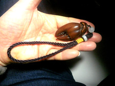 Hand Carved wood netsuke crab