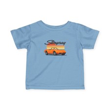 1973 Corvette Stingray Baby Shirt Retro Sunset Orange Convertible