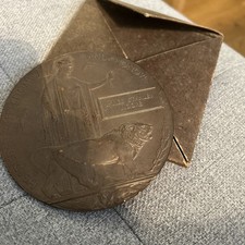 Vintage WW1 Bronze Death Penny Coin / Plaque James Stanley Moore Hampshire Reg