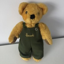 Jane’s Originals Vintage 1989 Harrods Jointed Teddy Bear Green Dungarees England
