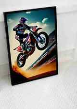 MOTOCROSS MOTORBIKE RIDER POSTER FANTASY DIRT BIKE RACING SPORT ART -A2- A1 SIZE