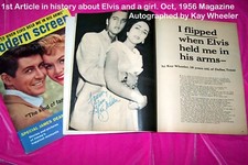 ELVIS 1956 MODERN SCREEN 1st article of Elvis & girl-  KAY WHEELER--SIGNED