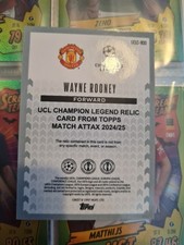 Match Attax 24/25 UCL Champion Relic Coin Wayne Rooney Manchester United Man Utd
