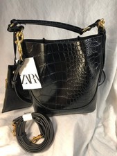NWT Zara Black Bucket Bag