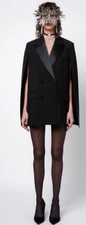 ZARA Black Tuxedo Cape Blazer