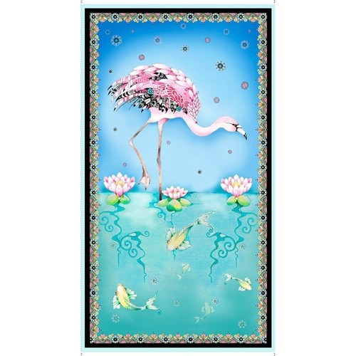 Flamingo fabric panel