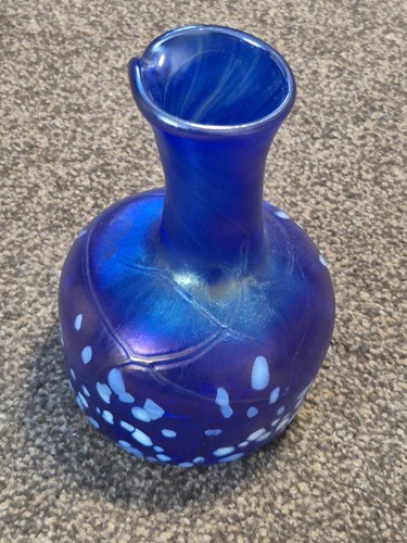 Iridescent blue art glass - art,