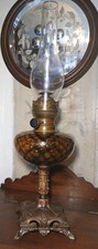 Art Nouveau  Oil Lamp Amber