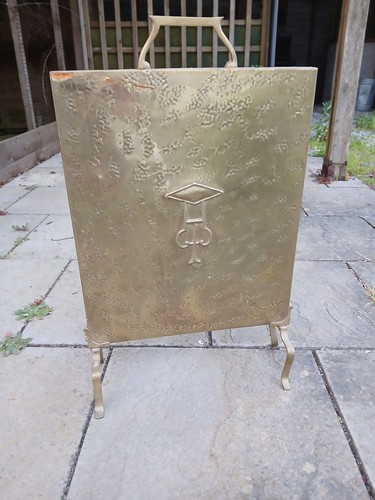 Brass fire screen - brass, good