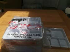 Plastic Plate 6 Compartment Reusable Plastic Tray Party Catering