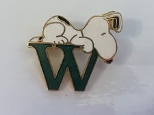 Vintage Snoopy Letter W Green