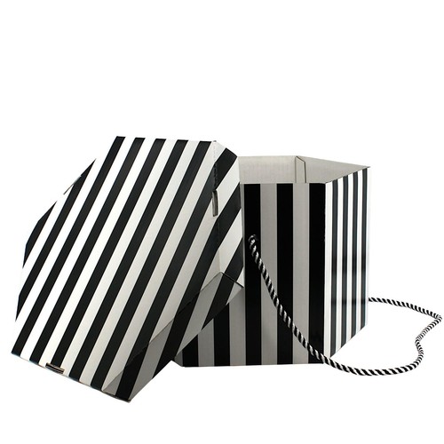 Candy stripe hexagonal hat box - candy,