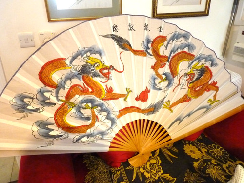 Large oriental fan with - large,