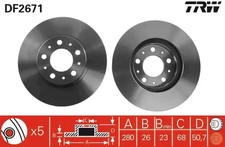 2x Brake disc Vented DF2671
