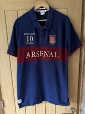 Arsenal Retro Heritage Bergkamp 10 Legend Polo Football Shirt Size XXL