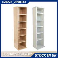 6-Tier Bookcase Storage Cabinet CD DVD Shelves Unit Media Stand UK STOCK