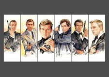 JAMES BOND 007 set of 6 ART PRINTS / posters film movie / Sean Connery