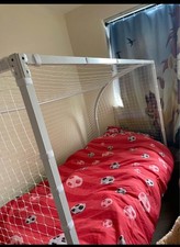 Kids Football Goal Metal Post Football Bed Frame White